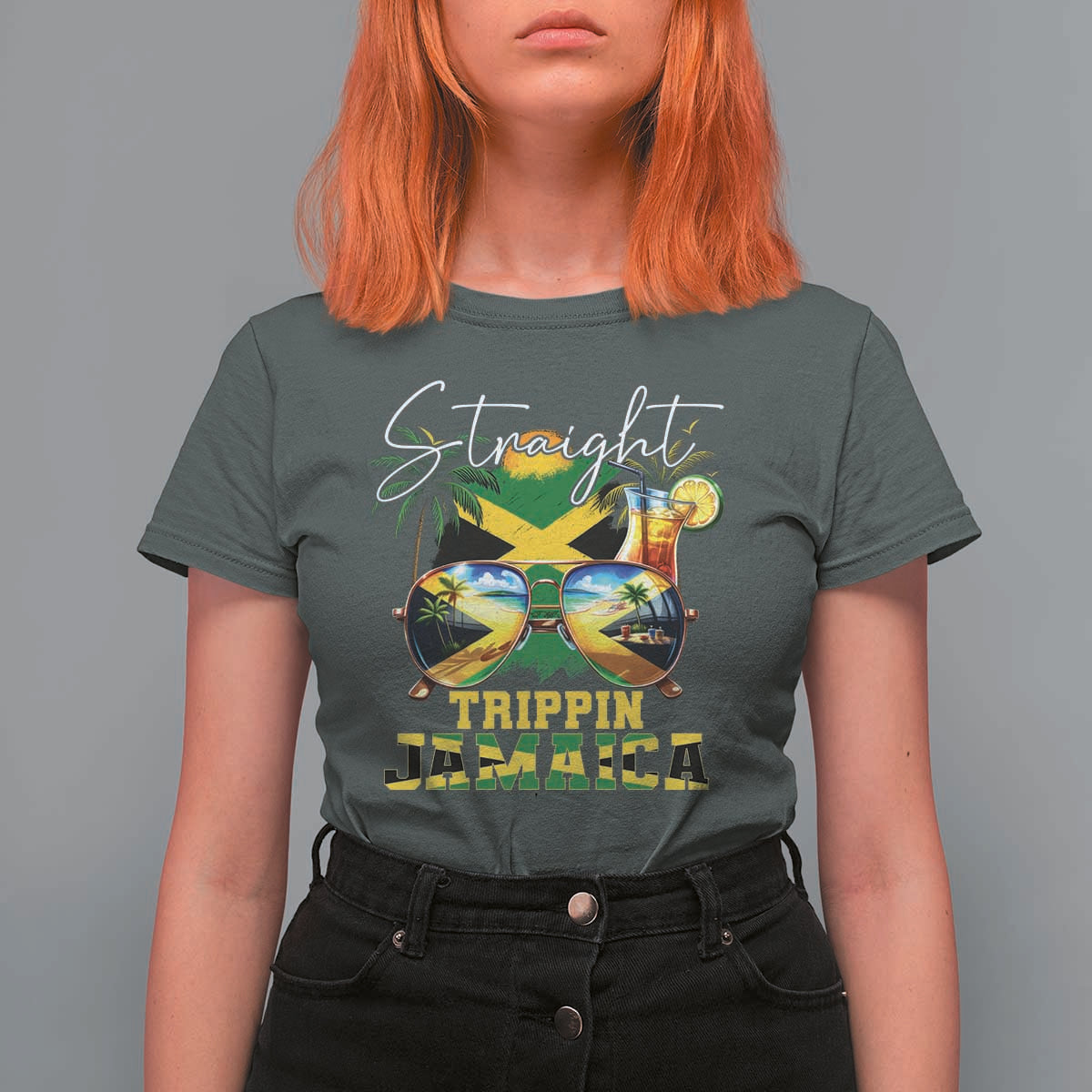 Straight Trippin Jamaica T Shirt For Women Family Squad Summer Vacation - Wonder Print Shop