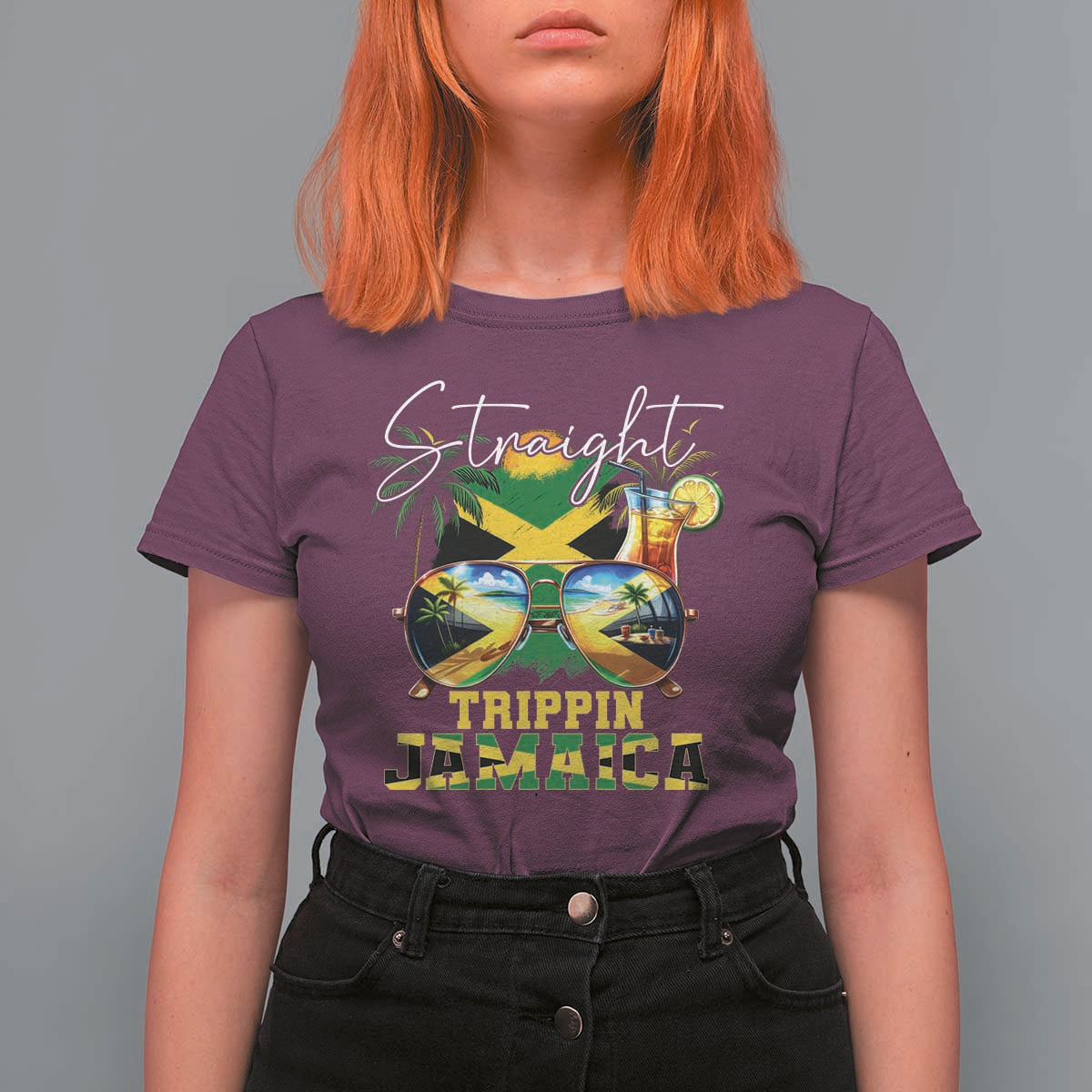 Straight Trippin Jamaica T Shirt For Women Family Squad Summer Vacation - Wonder Print Shop
