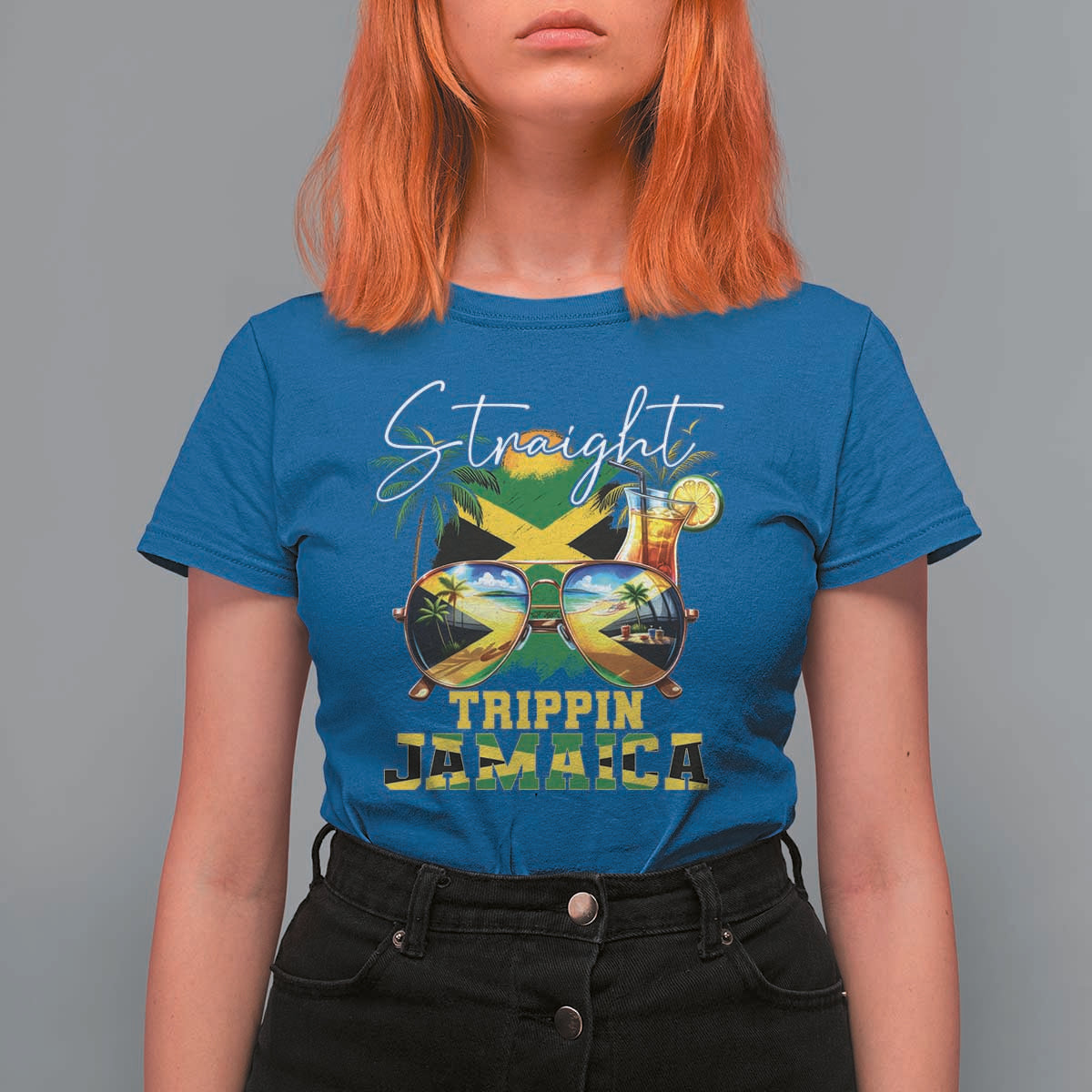 Straight Trippin Jamaica T Shirt For Women Family Squad Summer Vacation - Wonder Print Shop