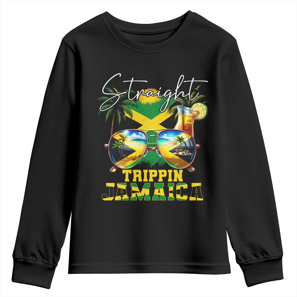 Straight Trippin Jamaica Youth Sweatshirt Family Squad Summer Vacation - Wonder Print Shop