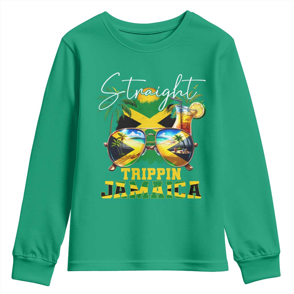Straight Trippin Jamaica Youth Sweatshirt Family Squad Summer Vacation - Wonder Print Shop