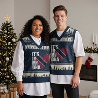 Its In My DNA Trinidadian And Tobagonian V-Neck Knit Sweater Vest Trinidad And Tobago Flag - Wonder Print Shop