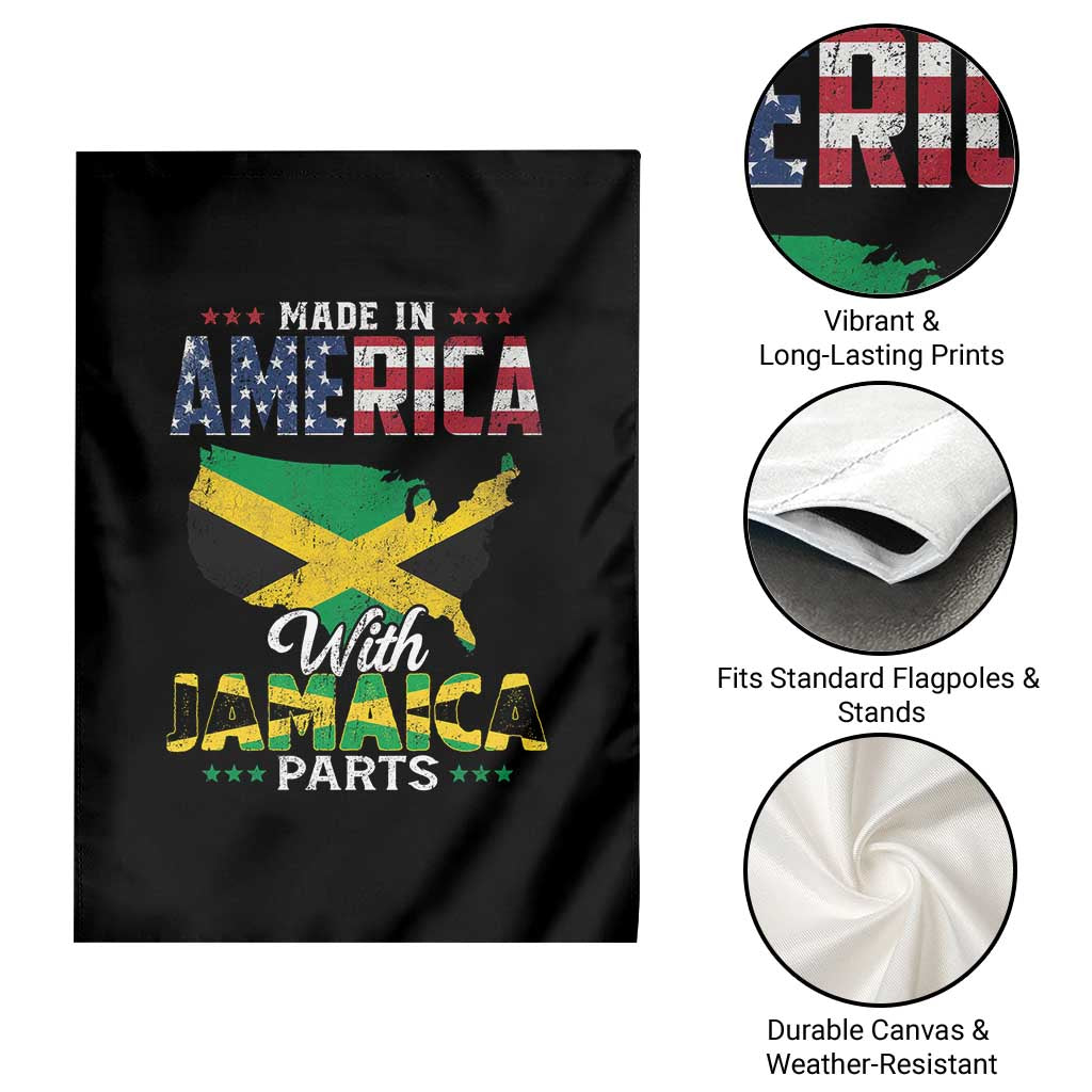 Made In America With Jamaica Parts Garden Flag Jamaican American - Wonder Print Shop