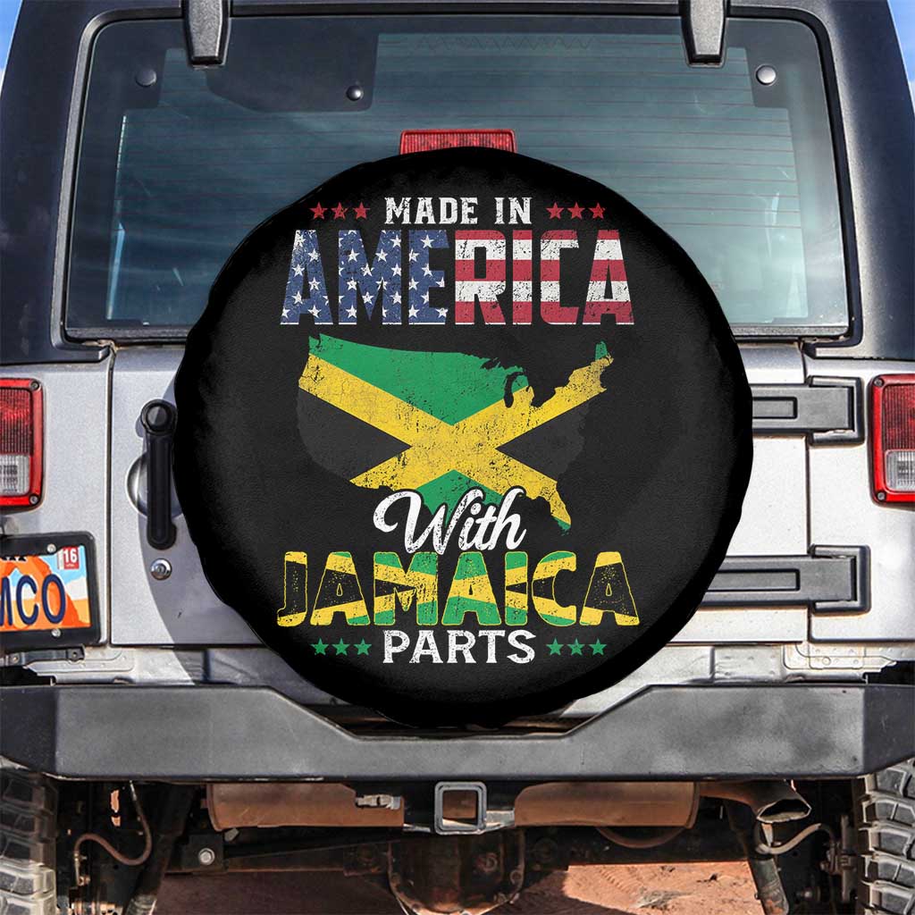 Made In America With Jamaica Parts Spare Tire Cover Jamaican American - Wonder Print Shop