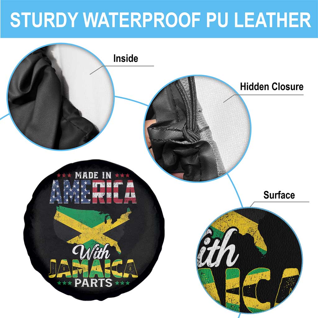 Made In America With Jamaica Parts Spare Tire Cover Jamaican American - Wonder Print Shop