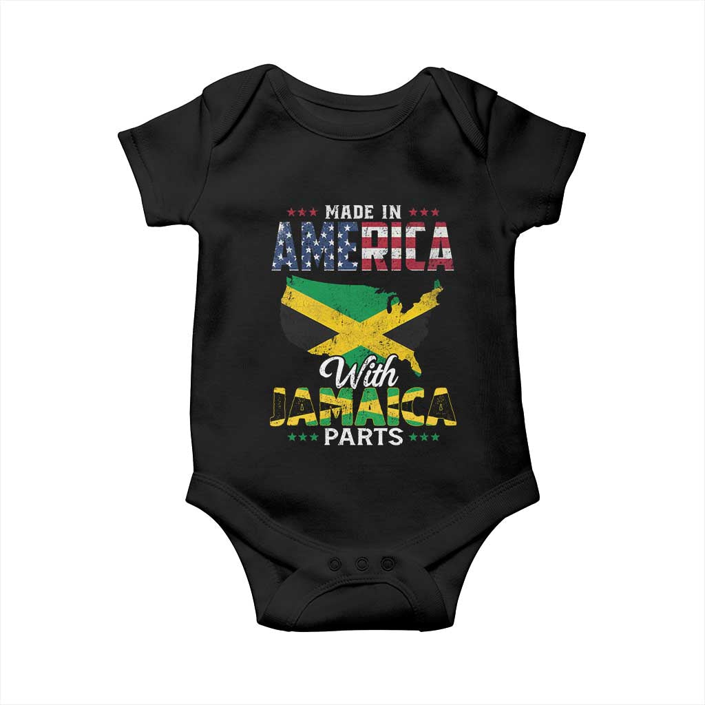 Made In America With Jamaica Parts Baby Onesie Jamaican American - Wonder Print Shop