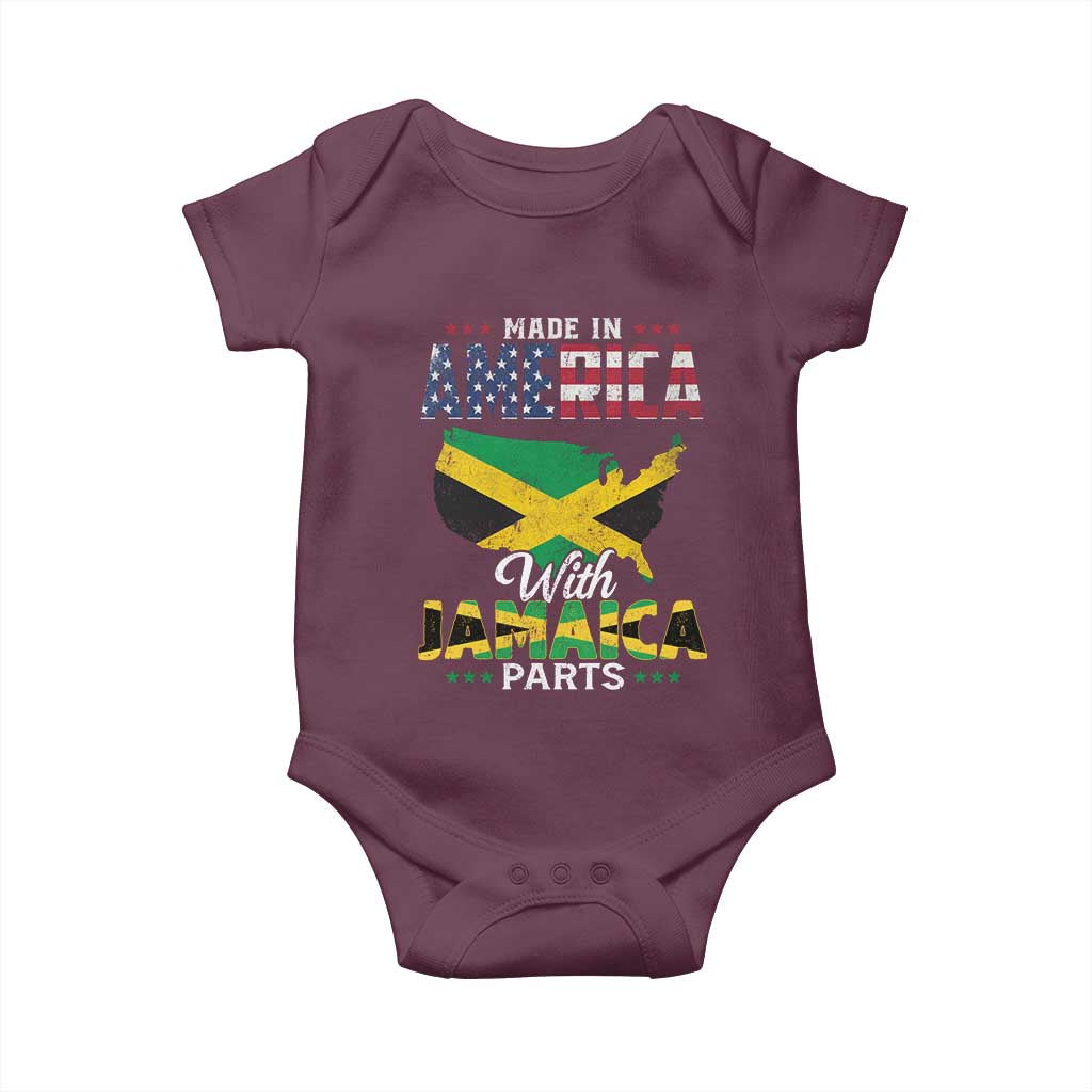 Made In America With Jamaica Parts Baby Onesie Jamaican American - Wonder Print Shop
