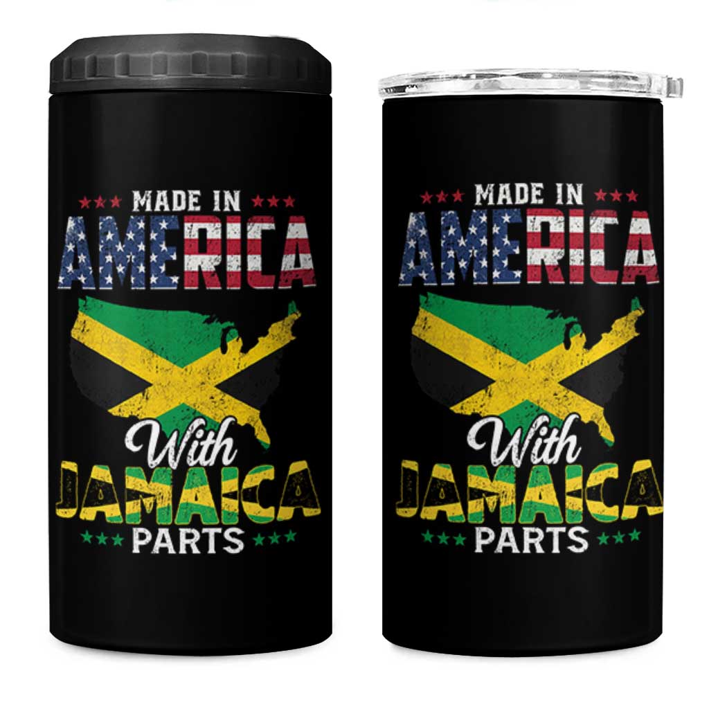Made In America With Jamaica Parts 4 in 1 Can Cooler Tumbler Jamaican American - Wonder Print Shop