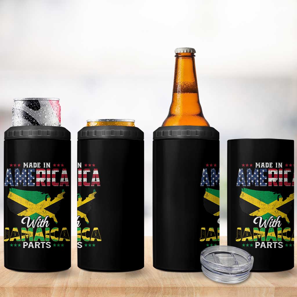 Made In America With Jamaica Parts 4 in 1 Can Cooler Tumbler Jamaican American - Wonder Print Shop