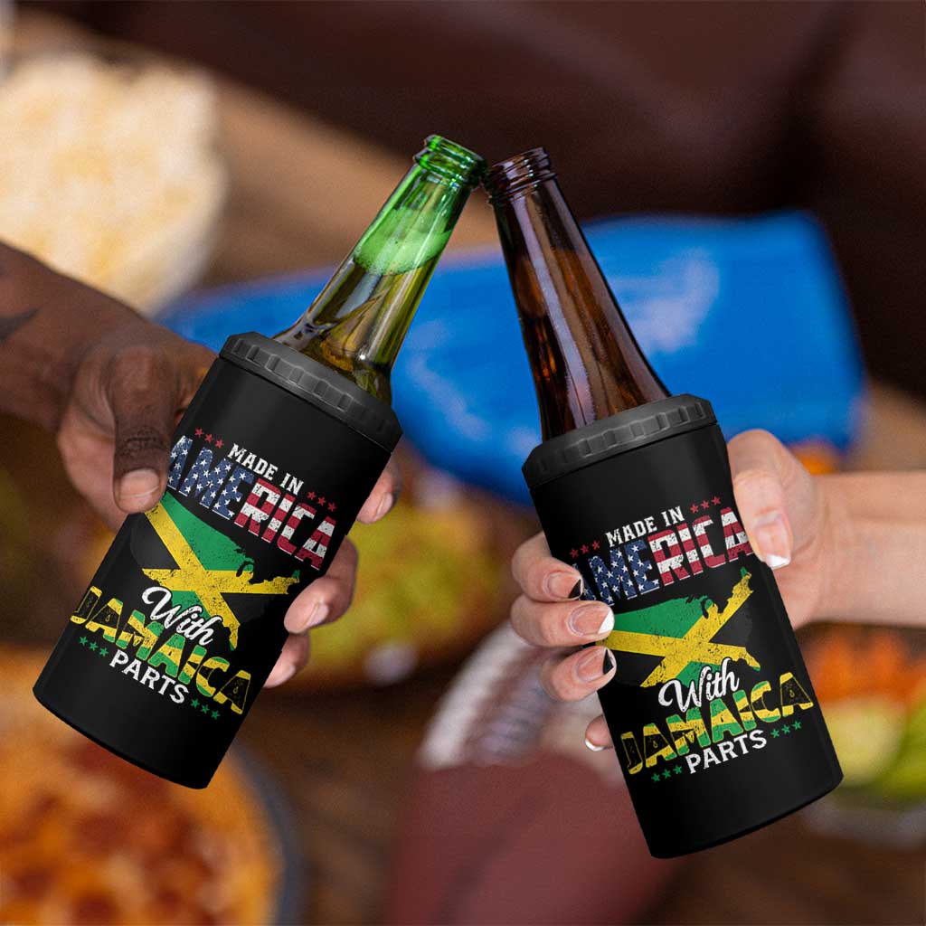 Made In America With Jamaica Parts 4 in 1 Can Cooler Tumbler Jamaican American - Wonder Print Shop