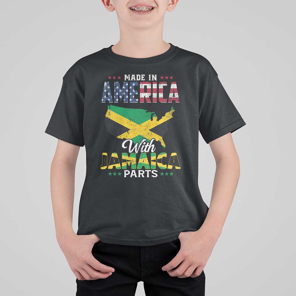 Made In America With Jamaica Parts T Shirt For Kid Jamaican American - Wonder Print Shop