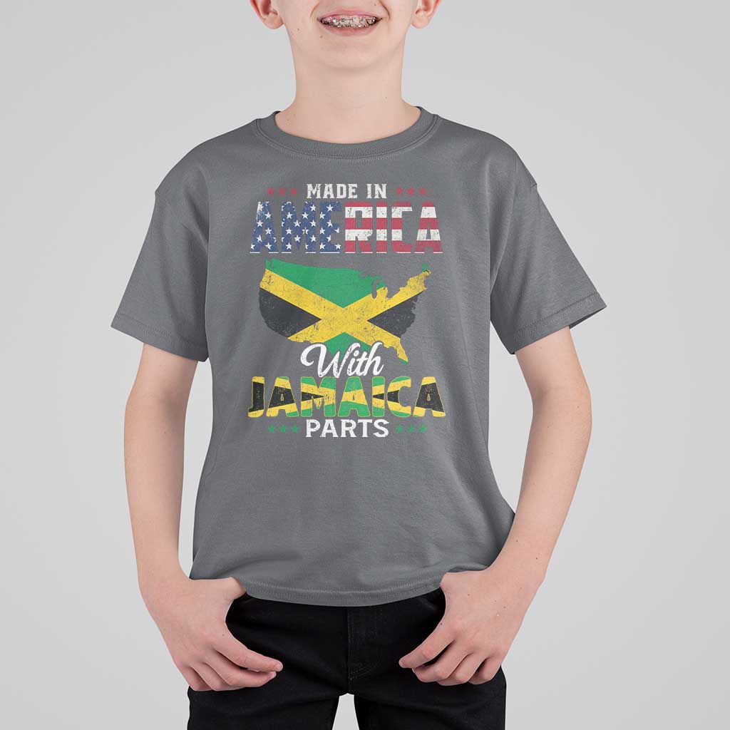 Made In America With Jamaica Parts T Shirt For Kid Jamaican American - Wonder Print Shop