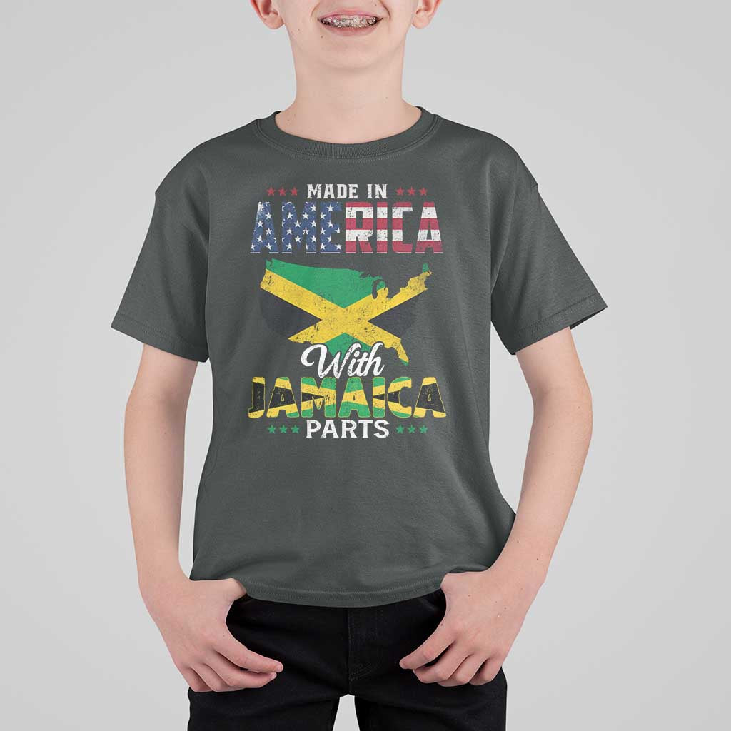 Made In America With Jamaica Parts T Shirt For Kid Jamaican American - Wonder Print Shop