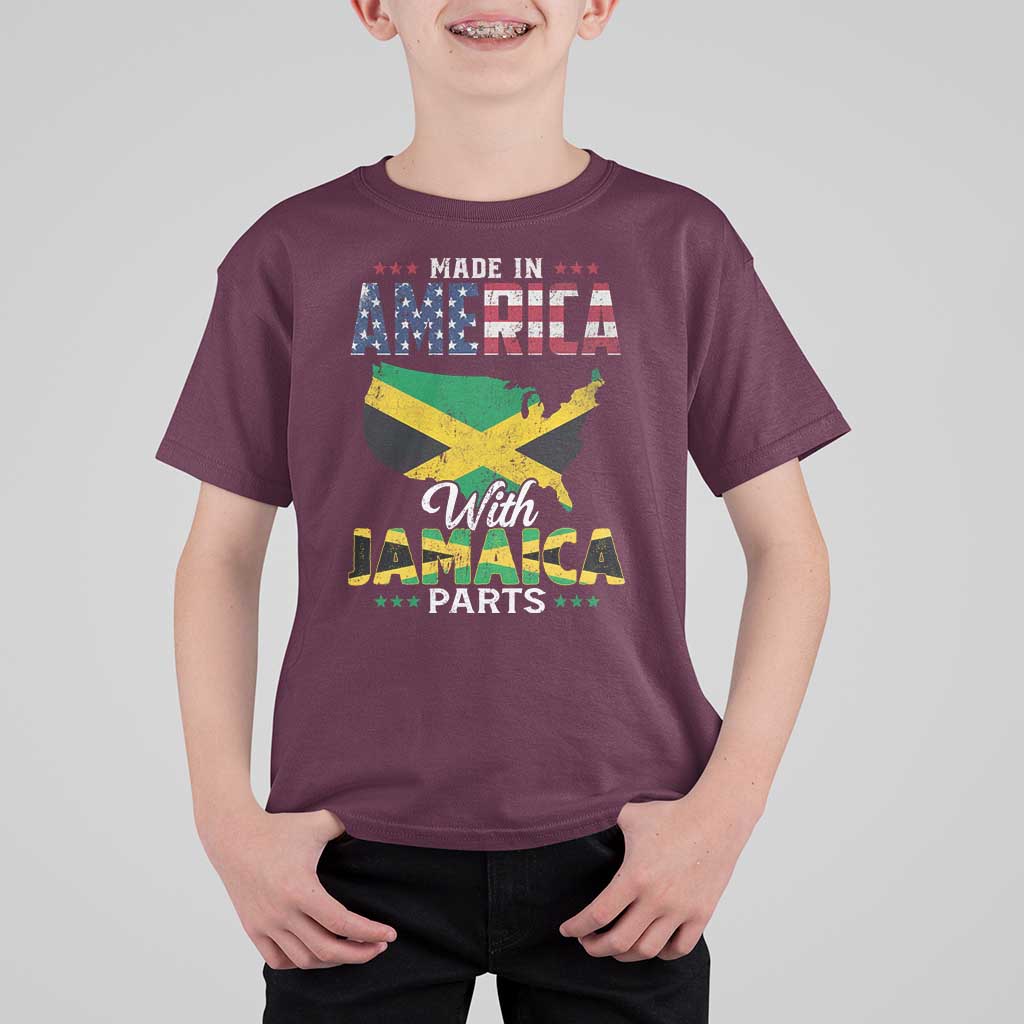 Made In America With Jamaica Parts T Shirt For Kid Jamaican American - Wonder Print Shop