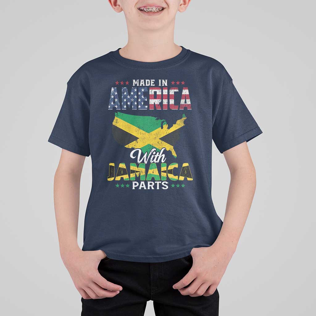 Made In America With Jamaica Parts T Shirt For Kid Jamaican American - Wonder Print Shop