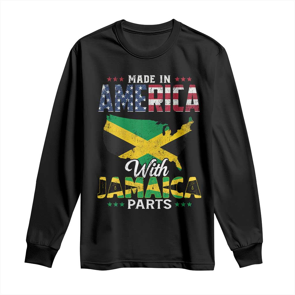 Made In America With Jamaica Parts Long Sleeve Shirt Jamaican American - Wonder Print Shop