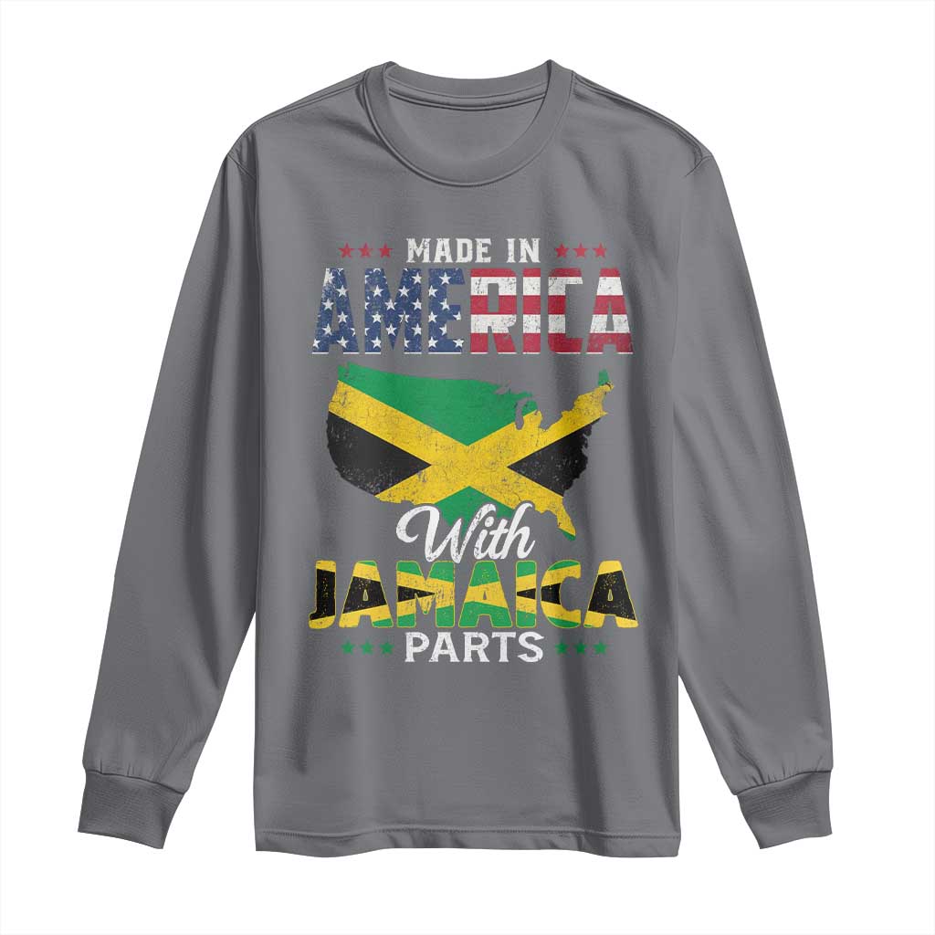 Made In America With Jamaica Parts Long Sleeve Shirt Jamaican American - Wonder Print Shop