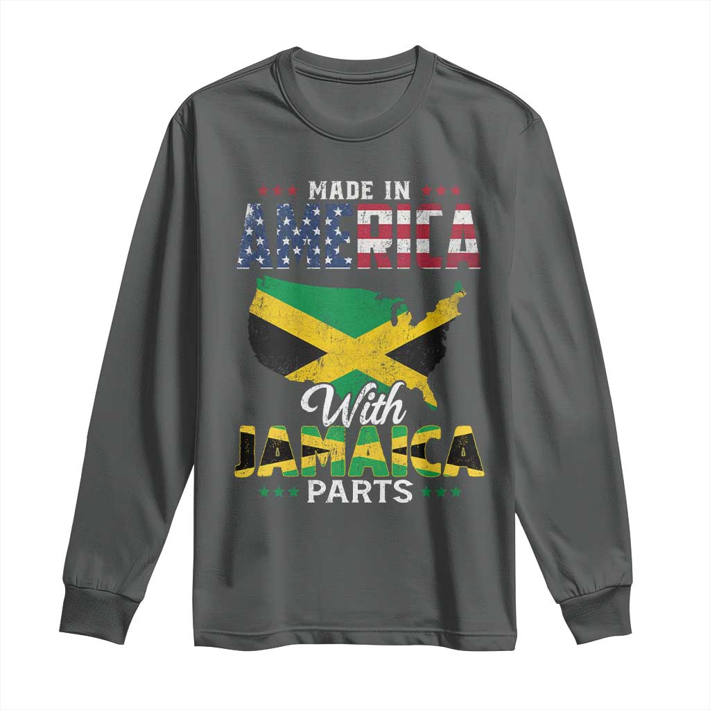 Made In America With Jamaica Parts Long Sleeve Shirt Jamaican American - Wonder Print Shop