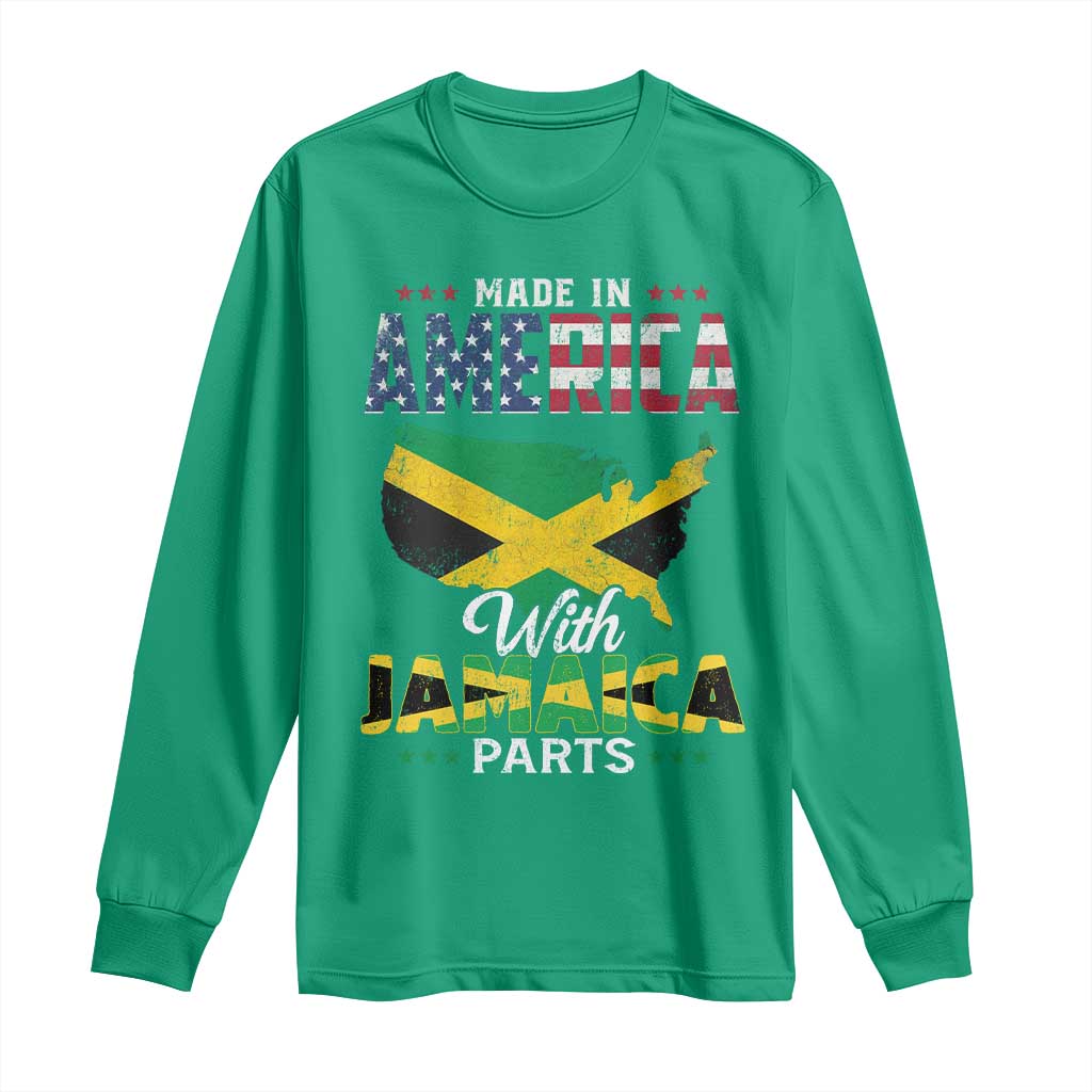 Made In America With Jamaica Parts Long Sleeve Shirt Jamaican American - Wonder Print Shop