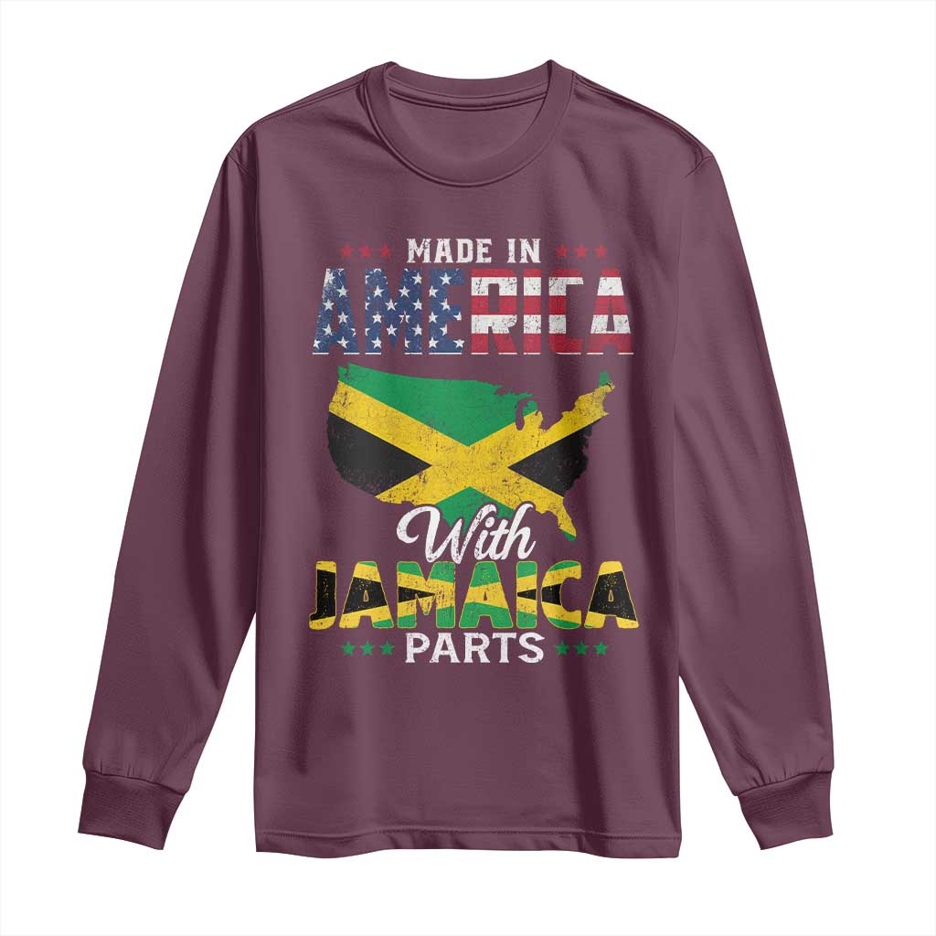 Made In America With Jamaica Parts Long Sleeve Shirt Jamaican American - Wonder Print Shop