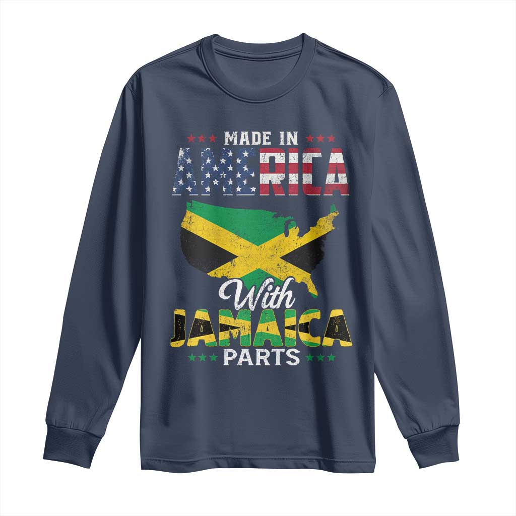 Made In America With Jamaica Parts Long Sleeve Shirt Jamaican American - Wonder Print Shop