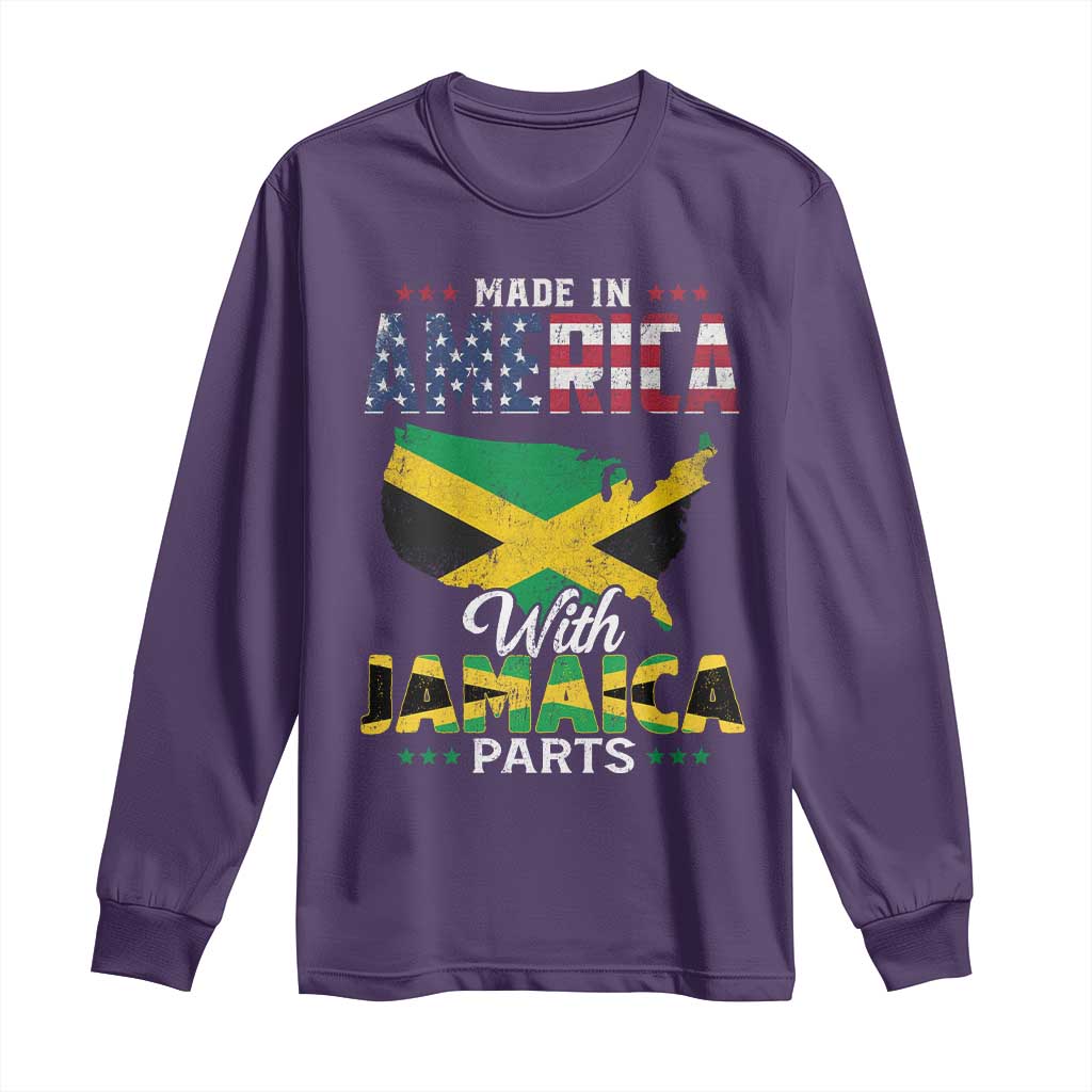 Made In America With Jamaica Parts Long Sleeve Shirt Jamaican American - Wonder Print Shop