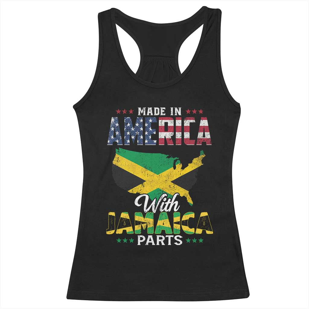 Made In America With Jamaica Parts Racerback Tank Top Jamaican American - Wonder Print Shop