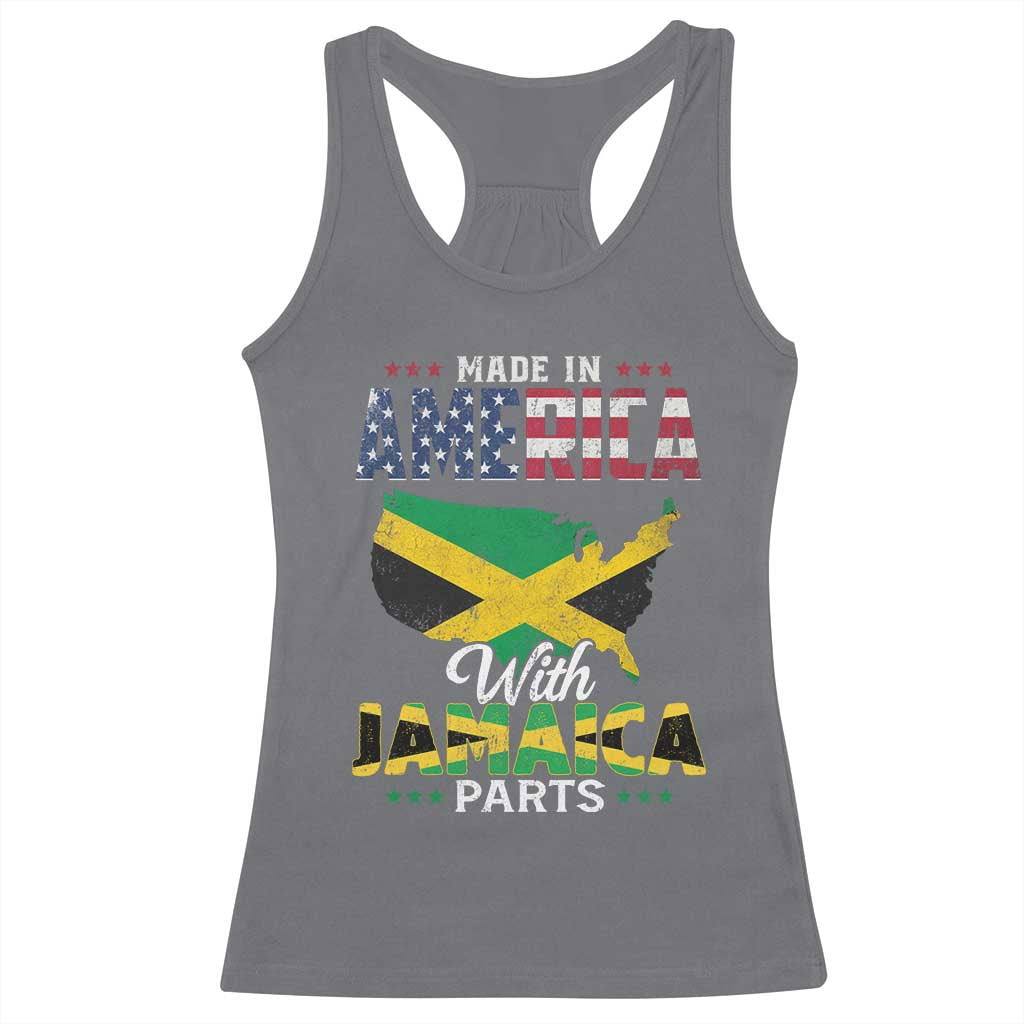 Made In America With Jamaica Parts Racerback Tank Top Jamaican American - Wonder Print Shop