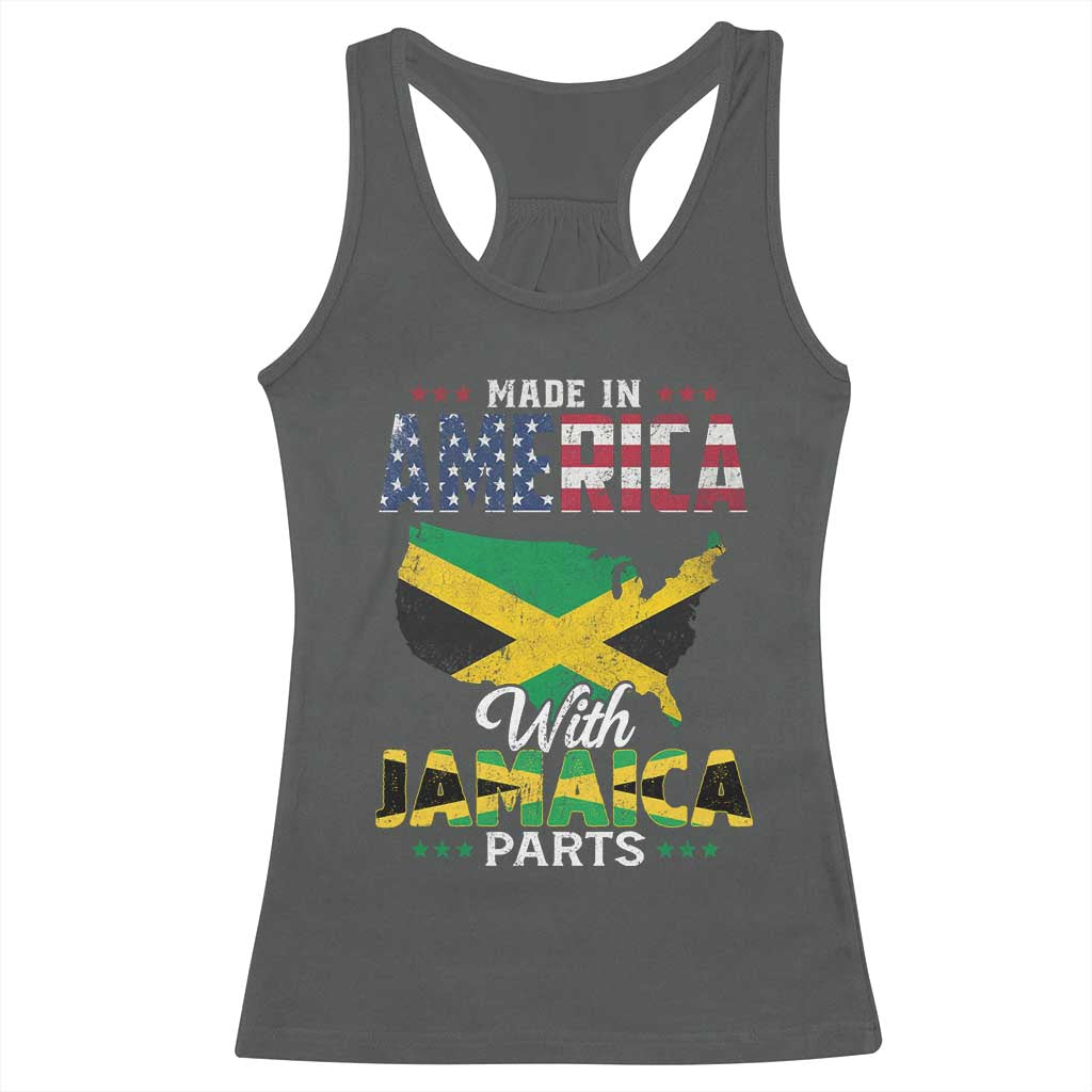 Made In America With Jamaica Parts Racerback Tank Top Jamaican American - Wonder Print Shop
