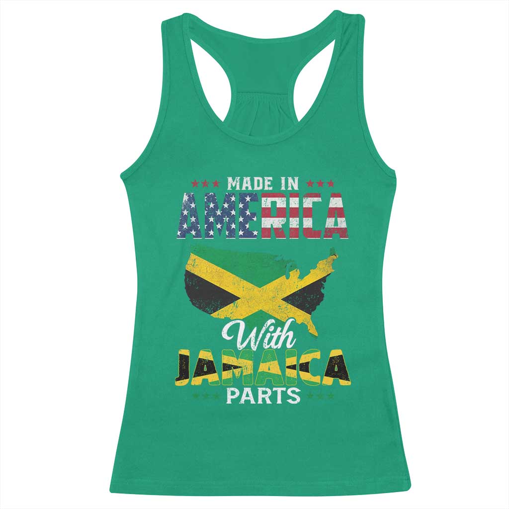 Made In America With Jamaica Parts Racerback Tank Top Jamaican American - Wonder Print Shop