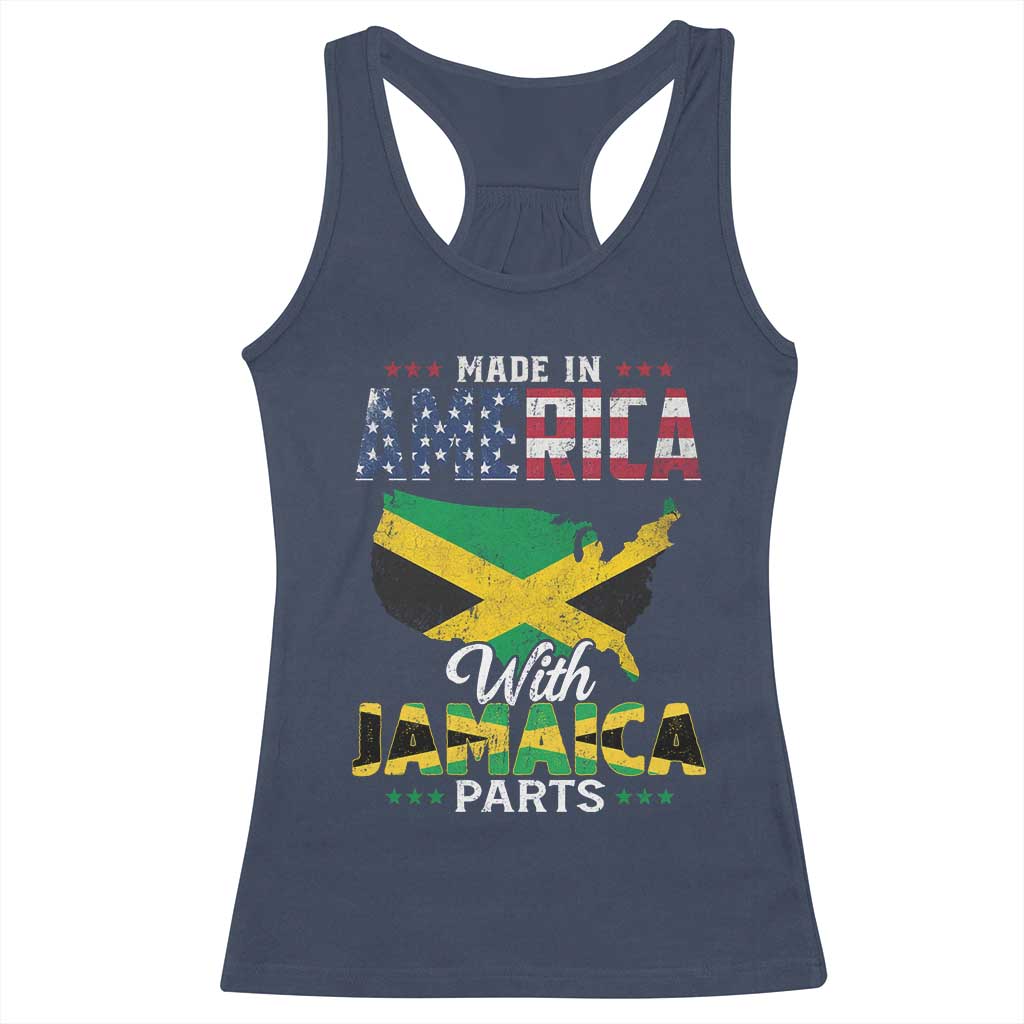 Made In America With Jamaica Parts Racerback Tank Top Jamaican American - Wonder Print Shop