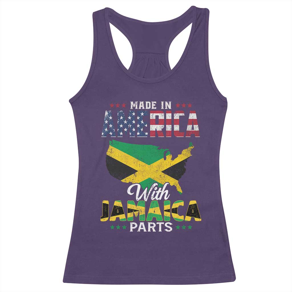 Made In America With Jamaica Parts Racerback Tank Top Jamaican American - Wonder Print Shop