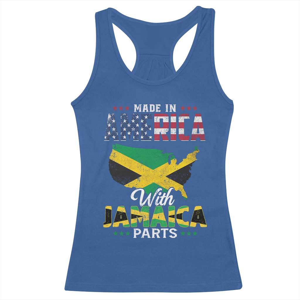 Made In America With Jamaica Parts Racerback Tank Top Jamaican American - Wonder Print Shop