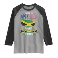 Made In America With Jamaica Parts Raglan Shirt Jamaican American - Wonder Print Shop