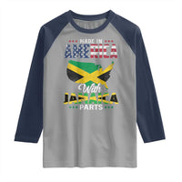 Made In America With Jamaica Parts Raglan Shirt Jamaican American - Wonder Print Shop