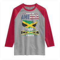 Made In America With Jamaica Parts Raglan Shirt Jamaican American - Wonder Print Shop
