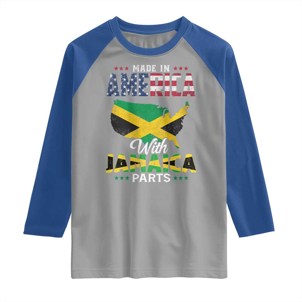 Made In America With Jamaica Parts Raglan Shirt Jamaican American - Wonder Print Shop