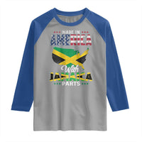 Made In America With Jamaica Parts Raglan Shirt Jamaican American - Wonder Print Shop