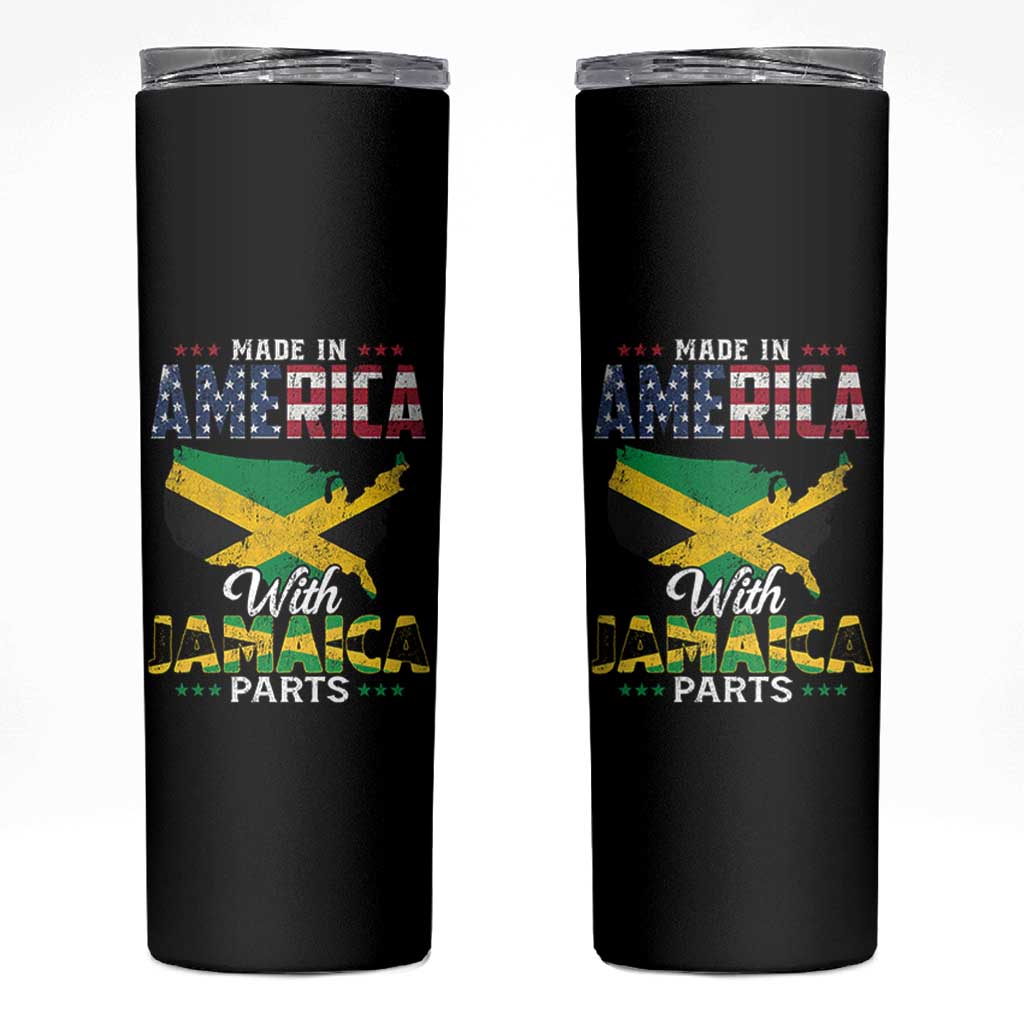 Made In America With Jamaica Parts Skinny Tumbler Jamaican American - Wonder Print Shop