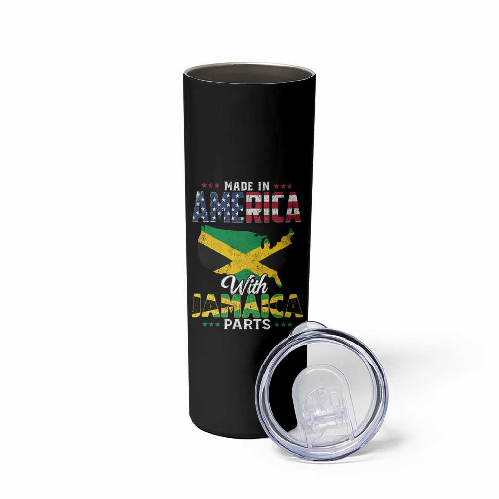 Made In America With Jamaica Parts Skinny Tumbler Jamaican American - Wonder Print Shop