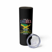 Made In America With Jamaica Parts Skinny Tumbler Jamaican American - Wonder Print Shop
