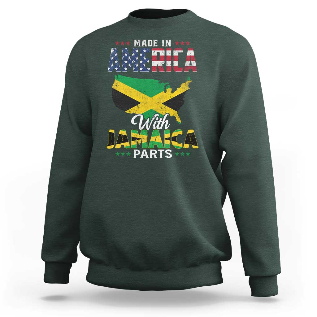 Made In America With Jamaica Parts Sweatshirt Jamaican American - Wonder Print Shop