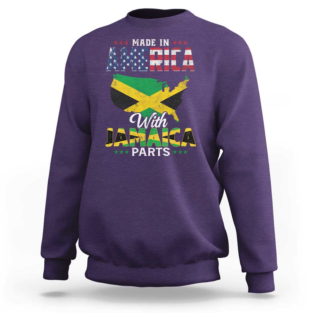 Made In America With Jamaica Parts Sweatshirt Jamaican American - Wonder Print Shop