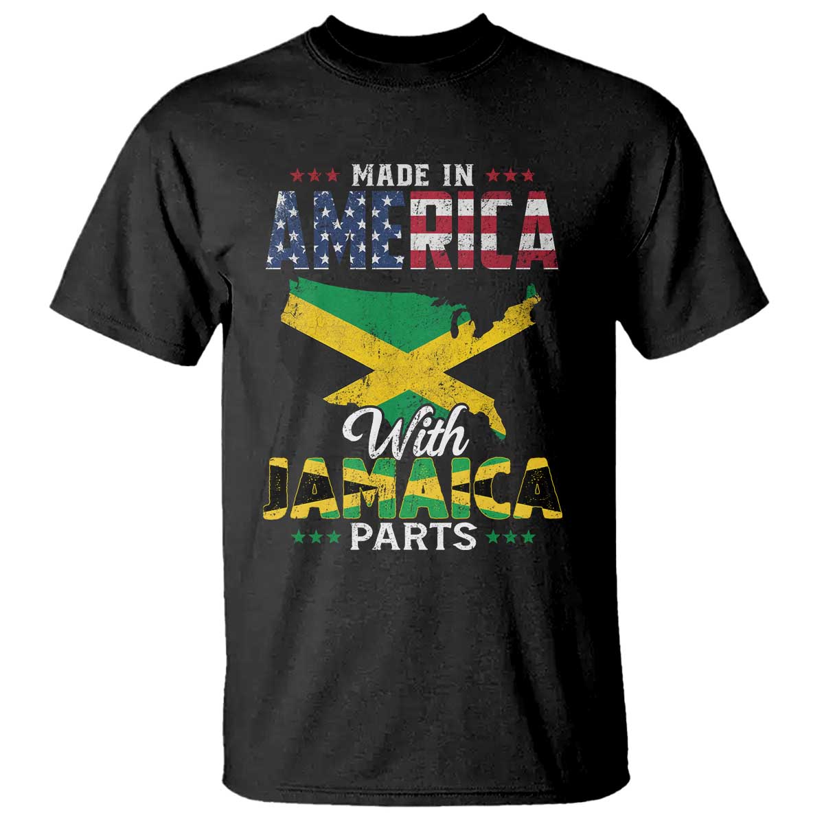 Made In America With Jamaica Parts T Shirt Jamaican American - Wonder Print Shop