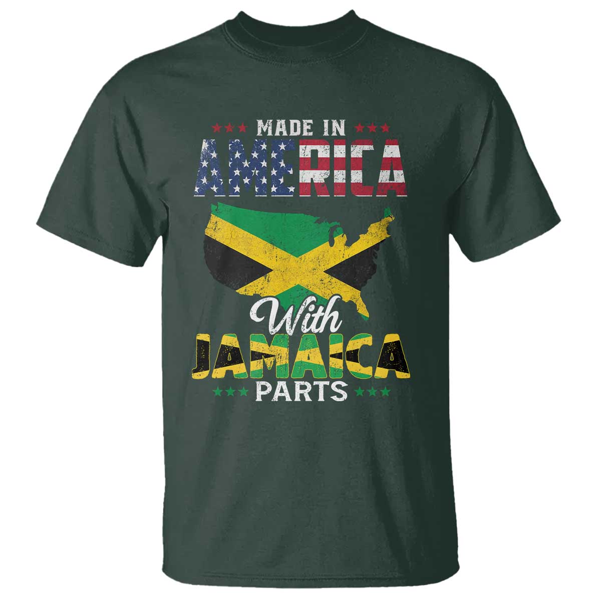 Made In America With Jamaica Parts T Shirt Jamaican American - Wonder Print Shop