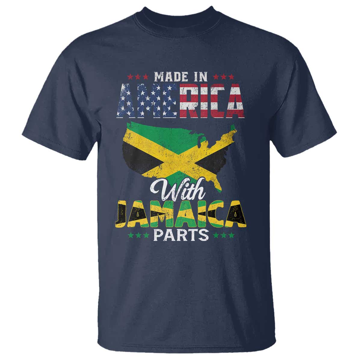 Made In America With Jamaica Parts T Shirt Jamaican American - Wonder Print Shop