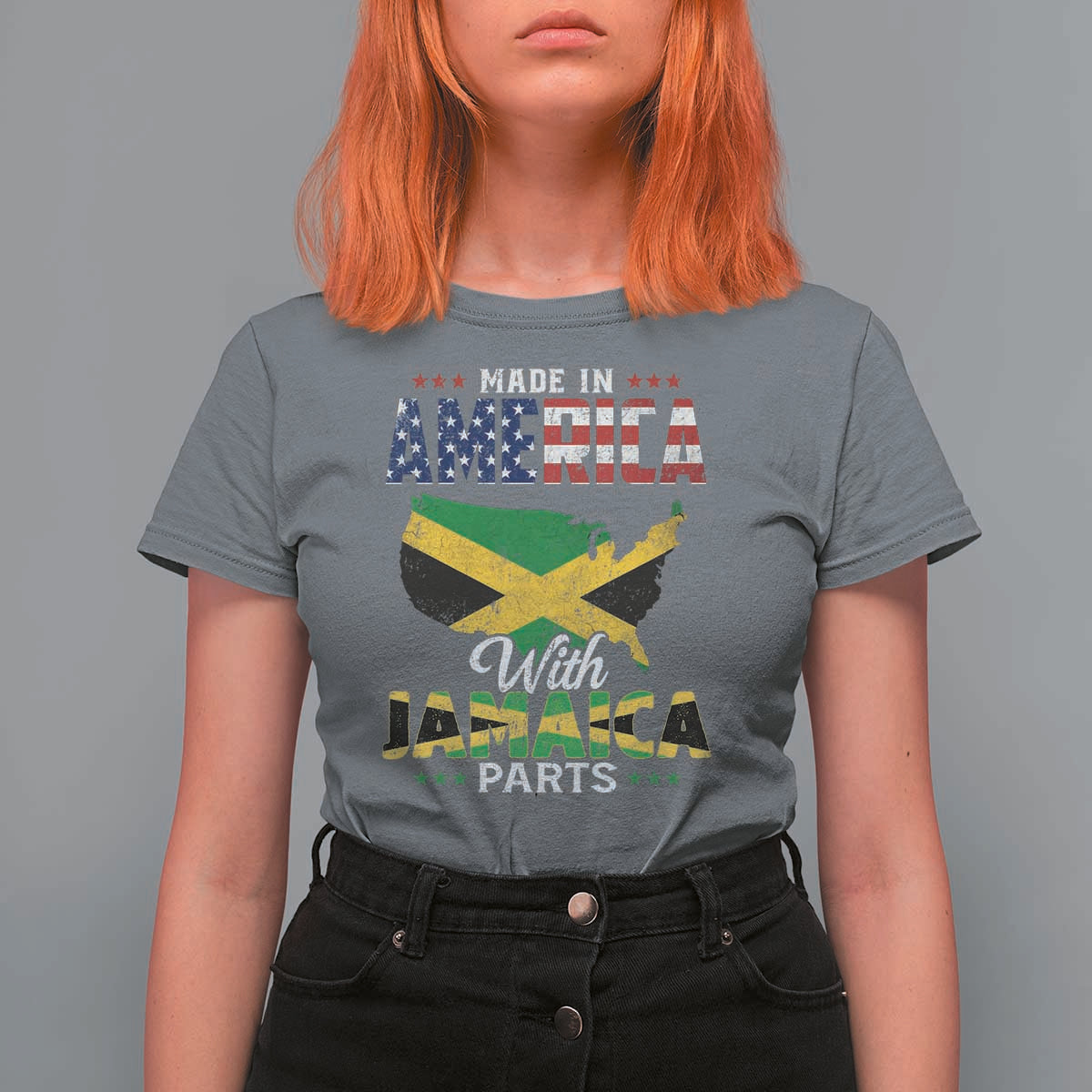 Made In America With Jamaica Parts T Shirt For Women Jamaican American - Wonder Print Shop