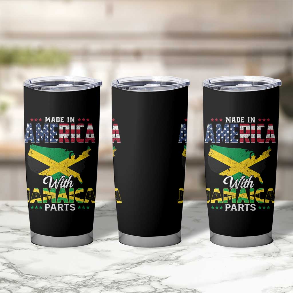 Made In America With Jamaica Parts Tumbler Cup Jamaican American - Wonder Print Shop