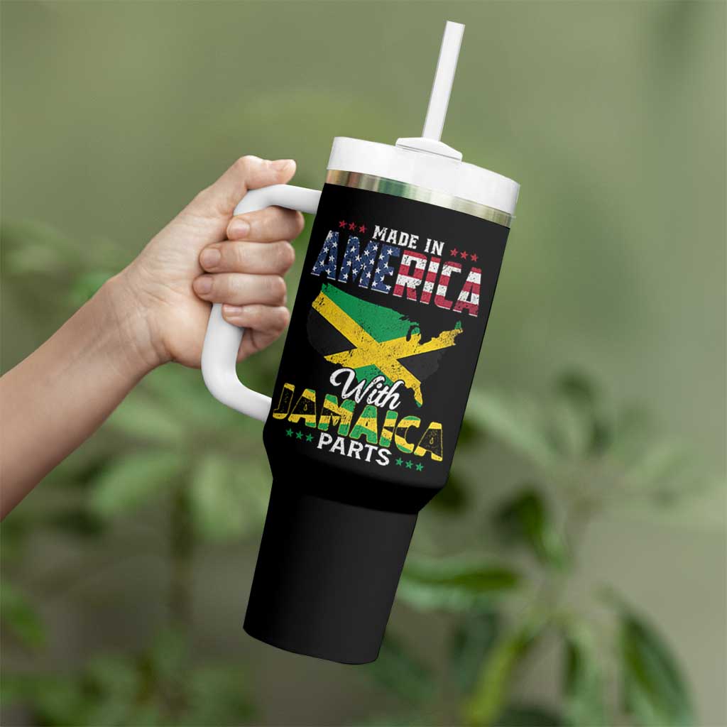 Made In America With Jamaica Parts Tumbler With Handle Jamaican American - Wonder Print Shop