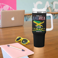 Made In America With Jamaica Parts Tumbler With Handle Jamaican American - Wonder Print Shop